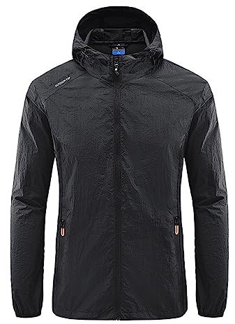 Allence 2024 Veste Coupe-Vent Homme, Léger & Respirant, Poches Fermées, Capuche Ajustable Hiver Chaud Ski Imperméables Manteaux de randonnée en plein air avec Poches Couleur Unie Pas Cher