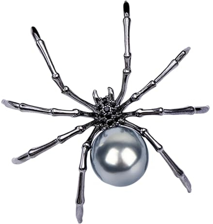 Schwarze Spinnenbrosche - Schwarze Spinnen-Strassbrosche | Schwarze Spinnen-Brosche, kreative Halloween-Spinnen-Brosche, Kleidungszubehör, verziert mit Strasssteinen für Halloween-Kostüme