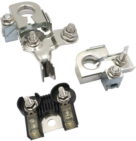 SecosAutoparts Morsetto terminale batteria positivo e negativo e terminale fusibile batteria compatibile con Ford F-150 2011-2014# AL3Z-14526-AA BT4Z-14450-AA BT4Z-14450-BA