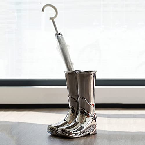 SGKOMN Umbrella Stand, Umbrella Holder Stand Rain Boots Design, Ceramic Umbrella Holder Umbrella Vase Umbrella Stands Indoor Boot Umbrella Stand Rack Hallway Decor Entryway Boot Vas(A)