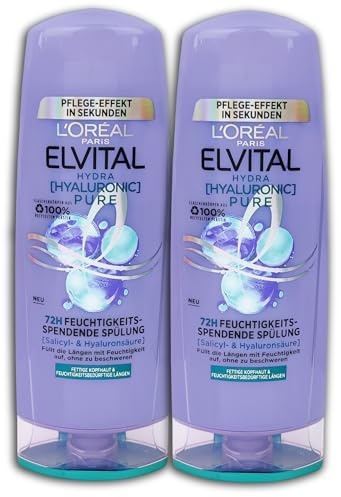 2 er Pack Loreal Elvital Hydra Hyaluronic Pure Spülung 2 x 250 ml