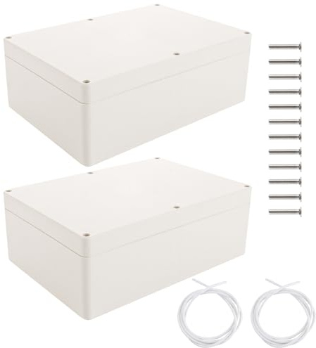 WOPPLXY 2 Pièces Boite Etanche Electrique Exterieur, 265 x 185 x 95 mm Boite Derivation Etanche, Boitier Electrique Etanches en Plastique pour les Équipements Électriques Extérieure (Blanc)