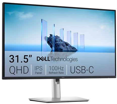 Dell Pro 32 Plus QHD USB-C Hub Monitor P3225DE - Display QHD 31,5 (2560 x 1440) 100 Hz 8 ms, connettività USB-C/HDMI/DisplayPort, regolazione dell'altezza/girevole/inclinazione, 4 stelle TÜV Eye