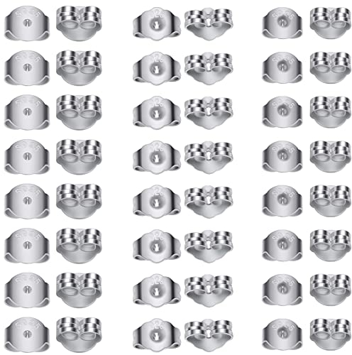 TOAOB 30 Paar 925 Silber Ohrring Stopper Ohrstecker Verschluss DREI Größen Schmetterling Ohrstopper für Schmuckherstellung