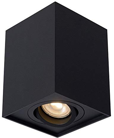 UKEW Modern Surface Mounted Ceiling Spotlights - Square Flush Mount Matt Black GU10 LED Tiltable Downlight for Restaurants Wall Exhibition Retail Shop