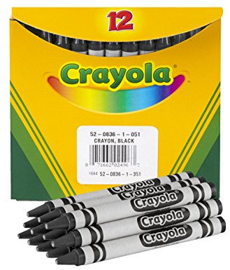 Crayola CYO520836051 Standard-Malstifte, einfarbig, Nachfüllpackung, 12 Stück, Schwarz