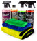 Kit Limpieza Exterior Coche FullCarX + Accesorios Microfibras - Car Detailing - Limpia Llantas, Cera Líquida, Limpia Cristales, Jabón Champú Neutro - 750 ml. Unidad