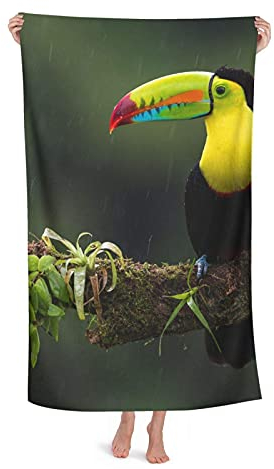 DLJIYZX Badetuch Tukan Bird Branch Weiches Badetuch Hochsaugfähiges Mehrzweckhandtuch Übergroßes Strandtuch 80X130CM