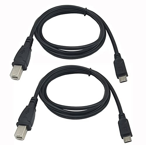 Traovien Micro USB to Printer Cable,2PCS Micro USB 5pin Male to USB Type B Data and Charge Cable,Android Phone pc to Printer,Scanner,Electronic midi Piano,Etc.(1M/3.3Feet)