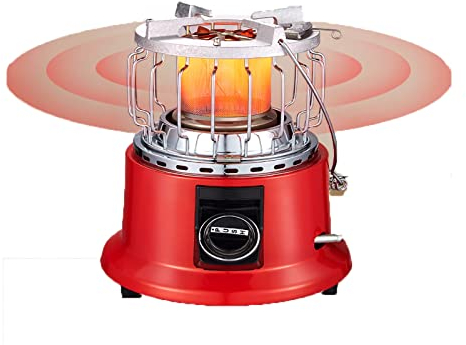 Réchaud de Camping portatif pour Chauffage d'hiver, Mini Chauffage au gaz, Chauffage au gaz d'extérieur, Chauffage Au Gaz en Céramique pour Camping Pique- Nique, Chauffage d'hiver ( Couleur : Rouge )