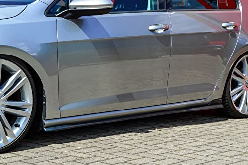 Schwarz glänzend Performance Seitenschweller Addons / Klingen / Diffusoren / Schweller Abdeckungen mit Flügel für Golf 7 12-17