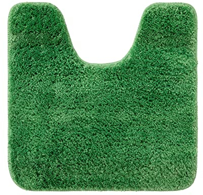 MIULEE Badematte WC Vorleger Badteppich Fußmatte Flur 1 Stück U Förmige Deko Matte Badteppiche Dekoration rutschfest Saugfähig für Wohnzimmer Badezimmer Toilett WC 45x45 cm Grasgrün