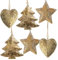 Logbuch-Verlag 6 grandi ciondoli natalizi in metallo – decorazione per albero di Natale vintage oro antico – ciondolo nostalgico 8 – 9 cm