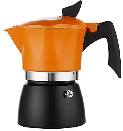 Moka Coffee Maker Moka Pot Hand-brewed Coffee Pot Home Portable Italian Concentrated Drip Filter Pot With Filter Paper (Color : Orange, Size : 300ml)