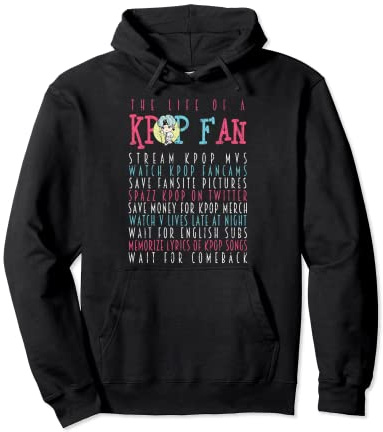 The Life Of A Kpop Fan Stream K-Pop Watch KPop Distressed Pullover Hoodie