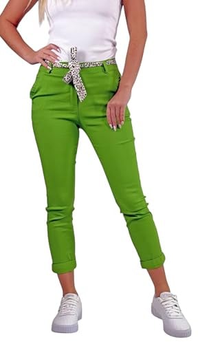 Mississhop Female Damen Stretch Klassische Chino Hose (Mod. 366) Jadegrün XL