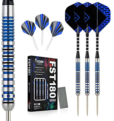Formula Sports Dartpfeile mit Metallspitze 90% Tungsten Steel-Dartpfeile 3 Stück Profi Steeldarts in 21, 22, 23, 24 Gramm