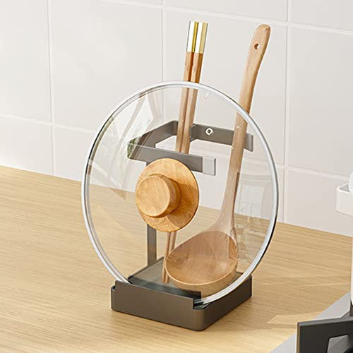 PINC® Multifunktionaler Löffelablageständer und Deckelablage – Küchenutensilienablage – Handy-Tablet-Halter – Küchen-Notebook-Rezeptbuchhalter (Schwarz B)