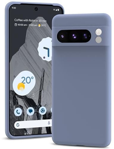 YATWIN Silicone Case for Google Pixel 8 Pro 5G, Soft-Touch, Shockproof, DustProof, Antiskid Full Body Armour Phone Cover for Google Pixel 8 Pro 5G - Lavender Grey