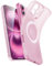 ESR Coque pour iPhone 16, Commande de l’Appareil Photo, Compatible avec MagSafe, Protection de Caméra, Fine Antichoc, Anti Jaunissement et Anti Rayures, Coque Magnétique pour iPhone 16, Rose Givré