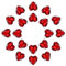 QUARKZMAN 20pz Cuore Cucito su Strass, 12x12mm Cuore Vetro Cristallo Strass Metallo con Gemme Piatte Posteriori Argento per Artigianato Gioielli Fai Da Te Abbigliamento (Rosso Brillante)