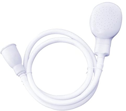 White Bath Sink Single Tap Handheld Shower Attachment - Universal Pet and Hair Washing Shower Attachment for Bathroom
