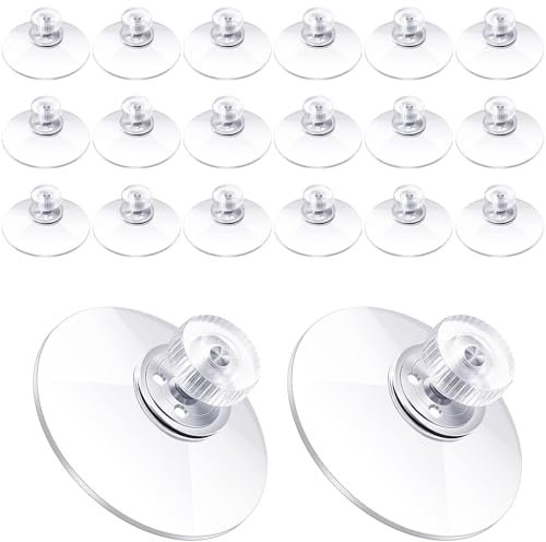 Ventose da 25 mm, 20 pezzi, supporto a ventosa per vetro, con dado zigrinato, ventose per finestre, specchi, finestre, porte e altre superfici lisce e piatte
