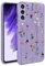 BEENTRYS Blumen Handyhülle für Samsung Galaxy A70,Glitzer Floral Aesthetic Design Frauen Mädchen Stoßfeste Weiche TPU Silikon Glitter Schutzhülle für Samsung Galaxy A70(S204-Lila)