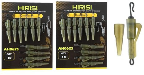 Hirisi Tackle 20 Set Karpfenangeln Schnellwechsel-Hybrid-Vorfachclips Mit Schwanz Gummikegel Anti Tangle Sleeve AngelzubehöR