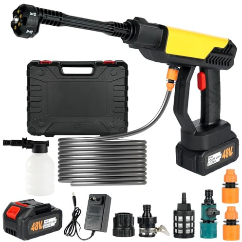 Cordless Pressure Washer, 990 PSI Portable Battery Power Washer with 6-in-1 Nozzle, 3.0Ah Battery, Electric Car Pressure Washer Handheld for Car Floor Fence Wall Cleaning