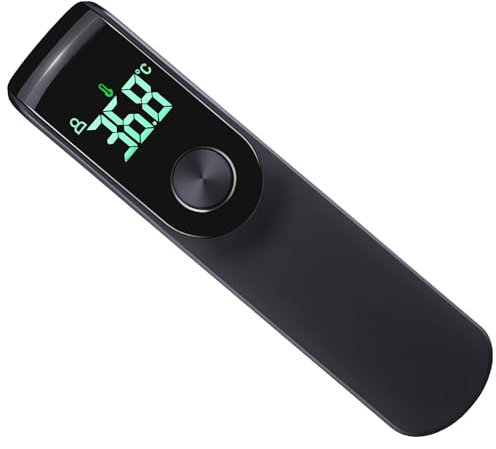 filheraze Thermomètre Frontal Bebe et Adultes, Écran LCD, Lecture Instantanée, Thermometre Numérique, Thermomètre Infrarouge précis Instantané à l'opération Simple (Noir)