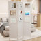 LIFEZEAL Foto Trennwand, 121 x 170 cm Raumteiler faltbar Fotogalerie, 3 Paneele mit 9 drehbaren Bilderrahmen, Fotowand Sichtschutz für Zuhause, Büro, Weiß
