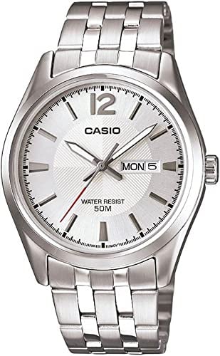 Casio Men's Core MTP1335D-7AV Silver Stainless-Steel Quartz Watch with Silver Dial