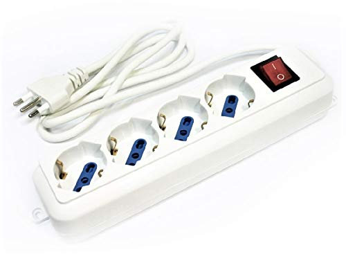 TEMPO DI SALDI Ciabatta Multipresa Elettrica Con 4 Posti Schuko Con Interruttore Per Accensione