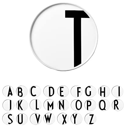Design Letters Buchstaben Teller Weiß (A-Z) | Weihnachtsdeko, Weihnachtsgeschenke für Frauen, Männer | Tisch deko | Porzellan Geschirr, Snackteller, Weihnachtsteller | Kuchenteller, Deko Teller