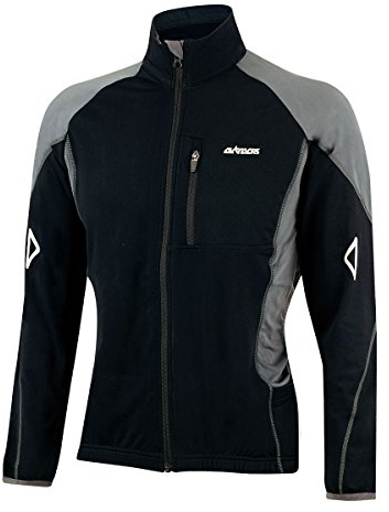 Airtracks Herren Winter Fahrradtrikot Langarm Pro-T Thermo Funktions Radtrikot Warm Fleece Reflektoren Full Zip - Schwarz-Grau - XL