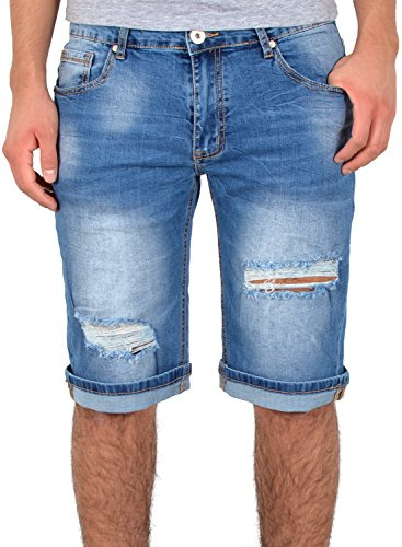 ESRA Herren Jeans Shorts Kurze Hosen Bermuda-Shorts Sommerhose AS431