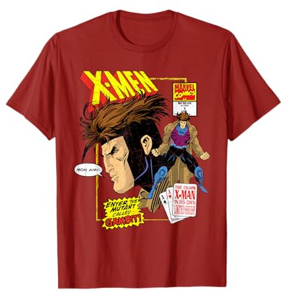 Marvel X-Men Cajun Gambit Remy LeBeau Comic Art T-Shirt T-Shirt