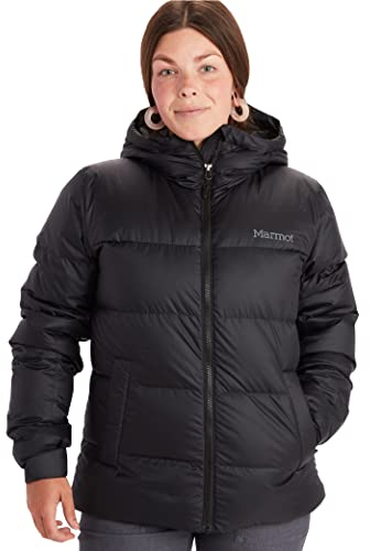 Marmot Damen Ultra-leichte Daunenjacke, 700 Fill-power, Warme Outdoorjacke, Wasserabweisend, Winddicht Wm's Guides Down Hoody, Black, XL, 79300