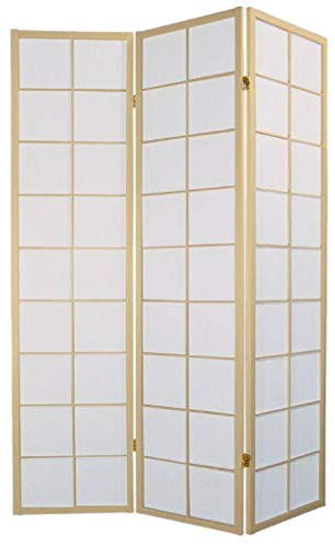 Fine Asianliving Japanische Paravent Raumteiler Trennwand B135xH180cm 3-teilig Shoji Reispapier Naturell Japanische Paravent Raumteiler Shoji Raumtrenner Spanische Wand Sichtschutz Trennwand