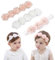 IYOU Fasce floreali per bambine con nastro in grosgrain fascia per capelli rosa accessori per capelli per feste matrimoni servizi fotografici (confezione da 3)