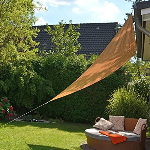 YITHOPI Sonnensegel, Sonnensegel Dreieck Inkl Befestigungsseile, Sonnensegel Terrasse Für Uv Schutz, Wind- und Witterungsbeständig für Terrasse, Balkon und Garten, Dreieckig 3,6 x 3,6 x 3,6 m Beige