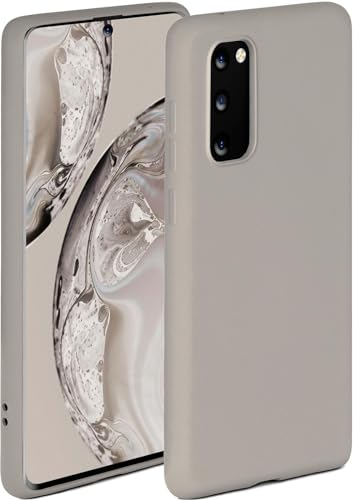 ONEFLOW Soft Case für Samsung Galaxy S20 / S20 5G Hülle aus Silikon mit Kameraschutz, Silikonhülle mit erhöhtem Schutz fürs Display, Backcover Schutzhülle, weiche Handyhülle, Taupe