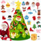 NEWUPZSI 3D Albero Natale Feltro per Bambini regalo Albero di Natale in Feltro Stump Stereo Bambino Magico Conico 29 Piccoli Ornamenti della Staccabili regali