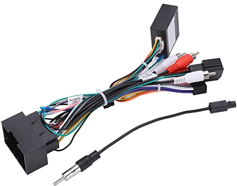 Qiilu Audio Kabelbaum, Stereo Radio Kabelbaum Connector Adapter mit CAN Bus Box 16Pin Ersatz für Cruze