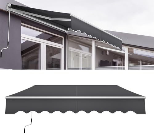 NAIZY Toldo Basculante Aluminio para Balcón Terraza (3 x 2,5m) - Gris Oscuro