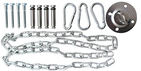Spetebo Kit de fixation pour fauteuil suspendu - 13 pièces - Suspension plafond pour montage en bois et en béton - Pour hamac, fauteuil suspendu, charge maximale : 150 kg