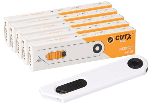 CUTX LUCKYCUT X4040 Lot de 5 cutters de sécurité en carton avec retrait automatique de la lame