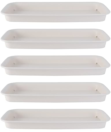 Cabilock 5Pcs Rectangular Water Tray Pp Plant Pot Saucers for Indoor and Outdoor Use Easy to Clean Drip Trays for Flowers and Succulent Plants