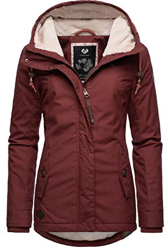 Ragwear Damen warme Kurze Winterjacke mit Kapuze Monade Intl Terracotta22 Gr. XS